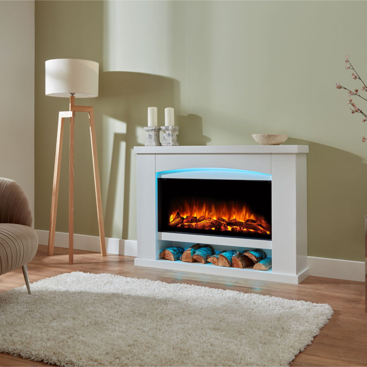 Wayfair white electric fireplace tv outlet stand